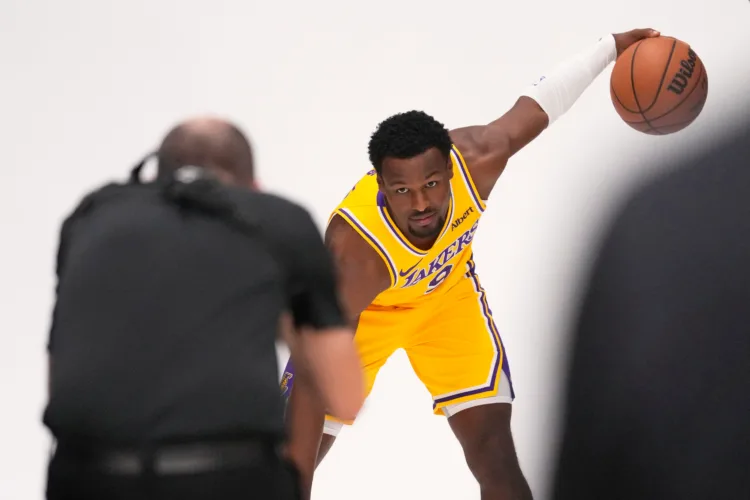 Bronny James unbothered by father LeBron's departure, eager to be his own man with younger Lakers